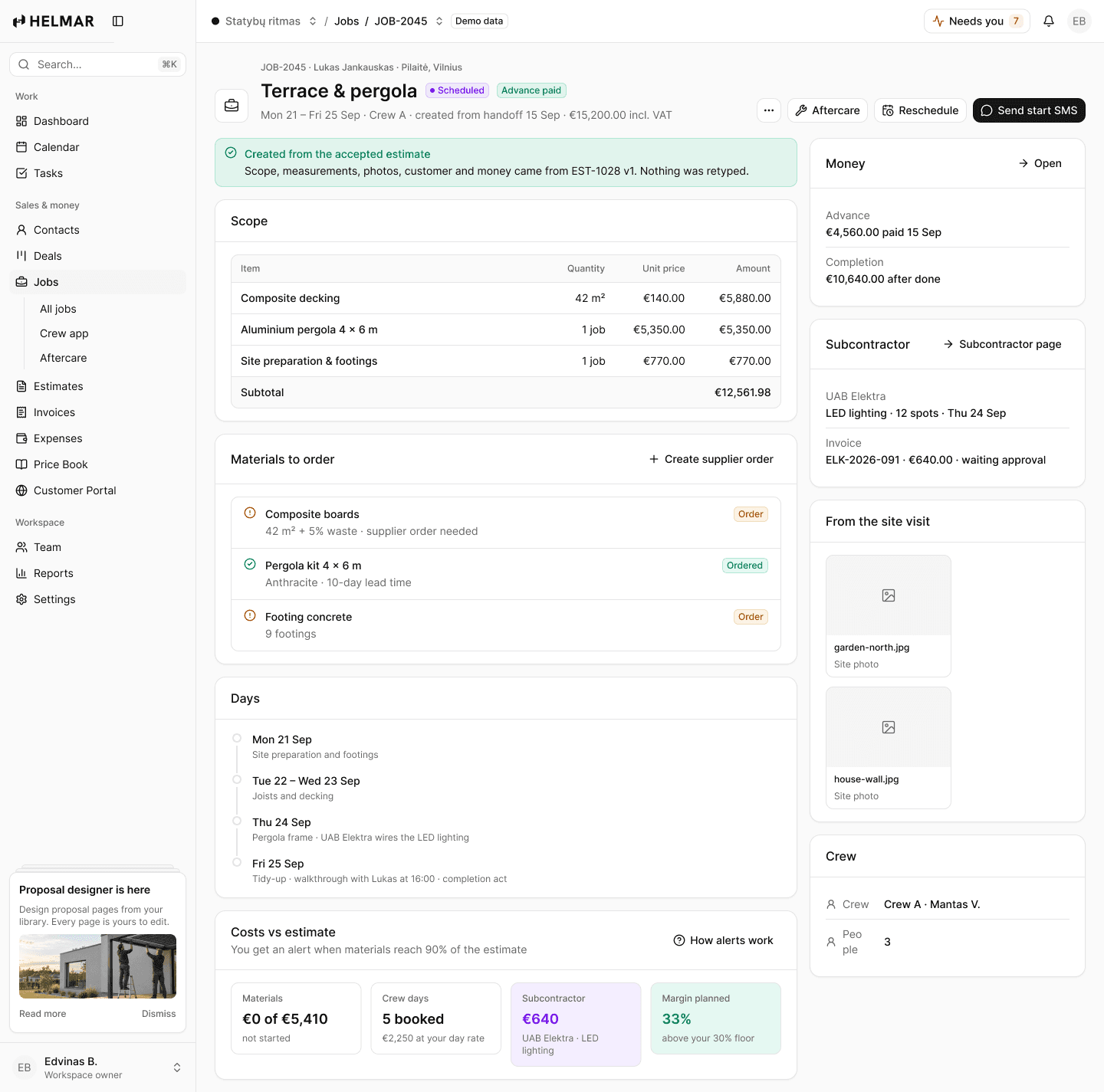 Jobs & orders in Helmar.AI
